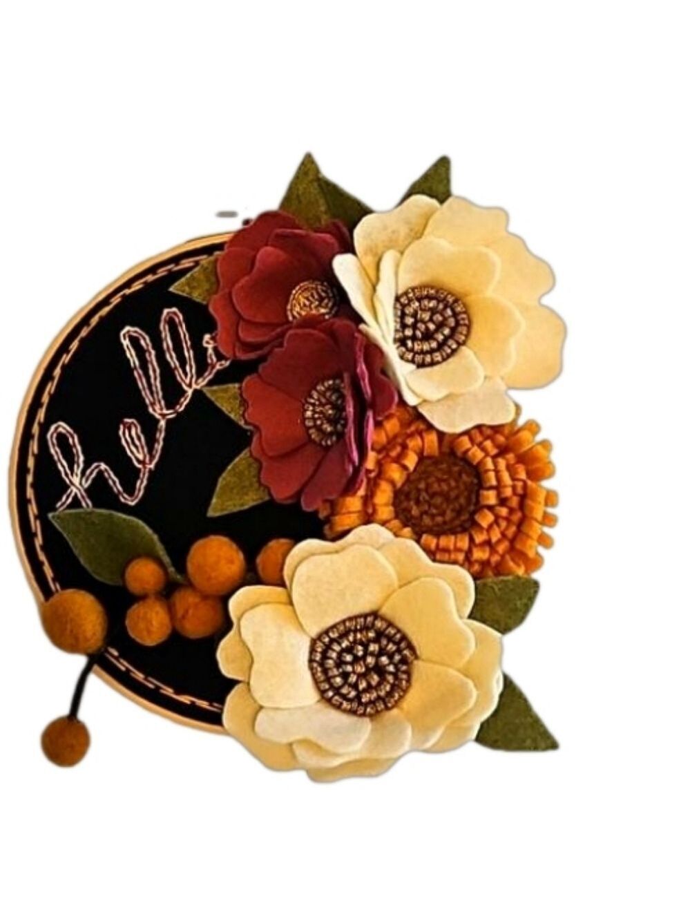 Hand Crafted Floral Wall Decor Hello Sign